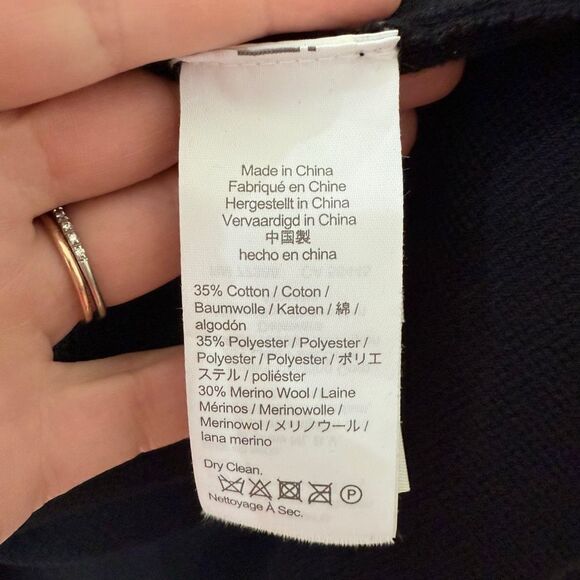 J. Crew Women's Size XS Merino Wool Blend Black Open Front Sweater Blazer - Picture 7 of 9